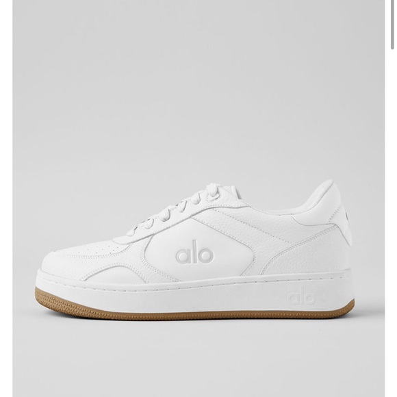 ALO Yoga White Sneakers with Tan Sole - Picture 3 of 6